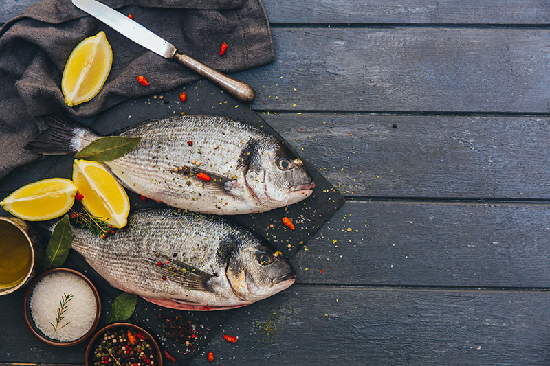 Fresh fish with lemon and spices from the kitchen at Kangaroo Island Bremen